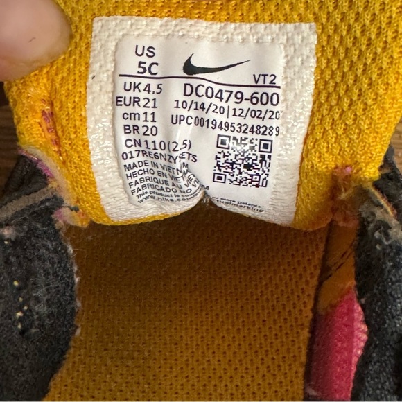 Youth Nike Waffle One Pink/Gold Sneakers Sz 5C Athletic Gym - Picture 6 of 8